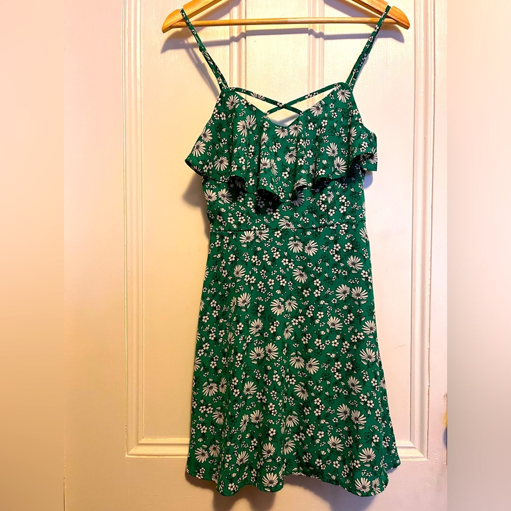 Brand: Trixxi
Womens Ruffled Floral Print Casual Dress Green